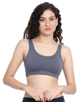 Seamless Detachbale Pad Sports Bra-Joybee-Storm Grey
